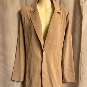 Acoa 100% Polyester Tan Jacket Blouse Women's S